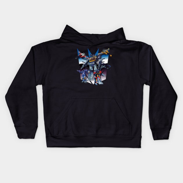 Masterpiece Soundwave and Cassettes Kids Hoodie by Draconis130